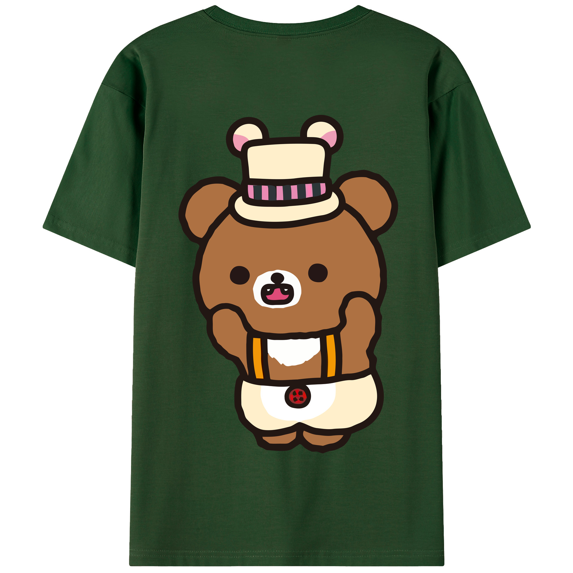 （画像用） リラックマ リラックマ キイロイトリ Rilakkuma Korilakkuma Kiiroitori 綿100％半袖Tシャツ（背面プリント）
